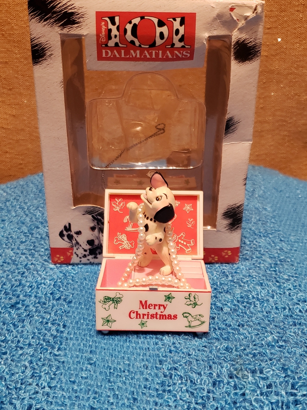Merry Christmas 101 Dalmations In Jewelry Box-White, Black & Pink